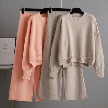 SIENNA-Woman New trendy Korean Chic Style Knitted Warm Suit